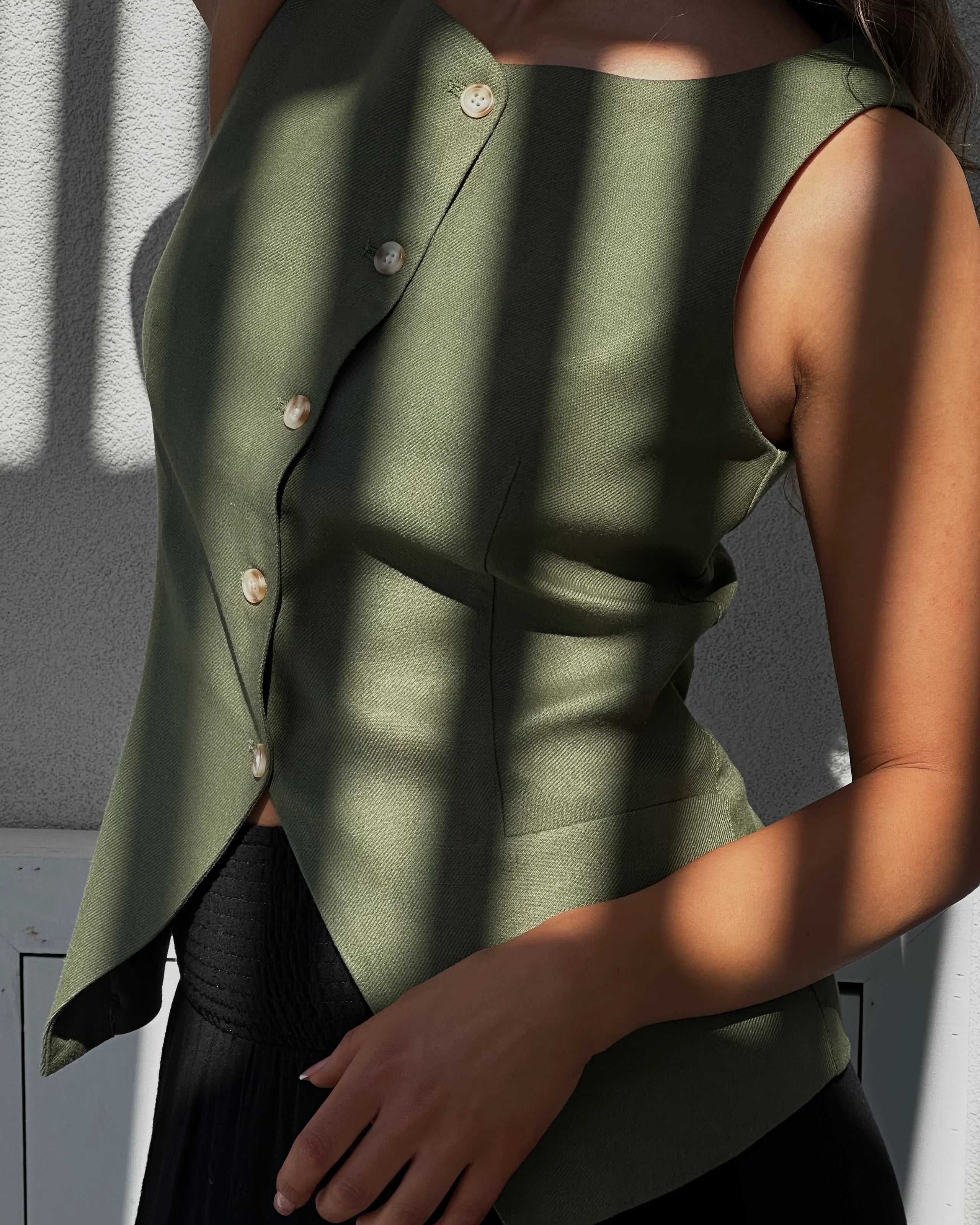 VMFLORENCE Tailored Waistcoat - Olivine